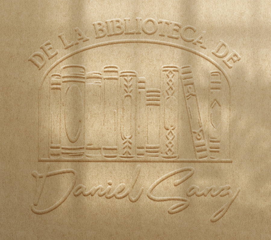 Sello Relieve Ex Libris Estantería Libros 10