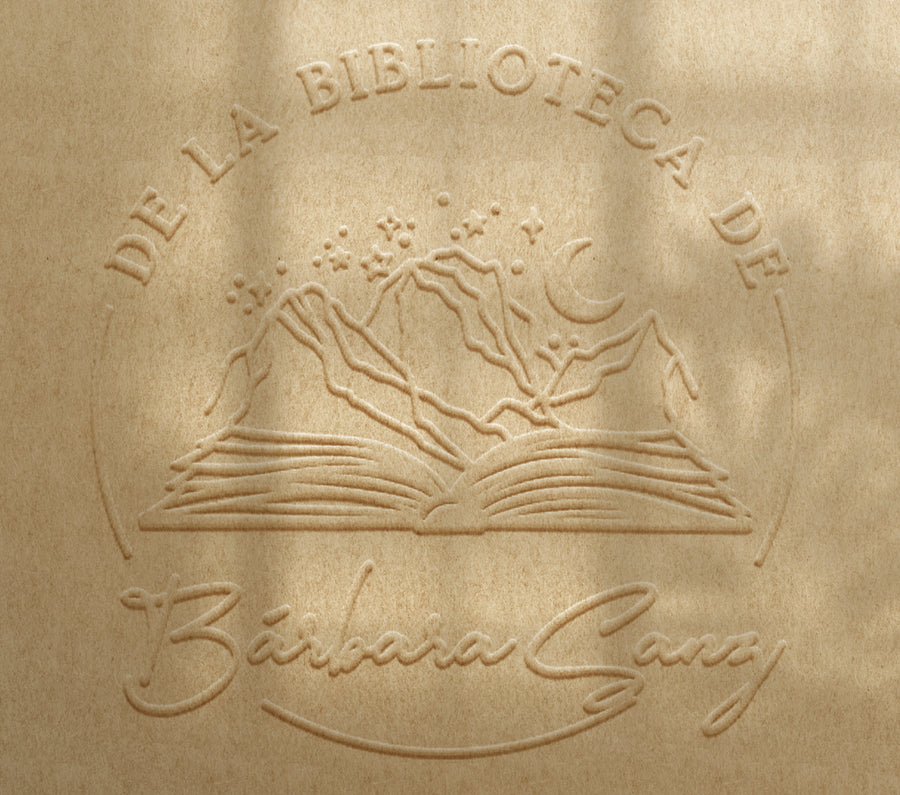 Sello Relieve Ex Libris Libro montaña 7